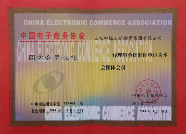 /热烈祝贺山东中煤工矿集团顺利通过中国电子商务协会复审/